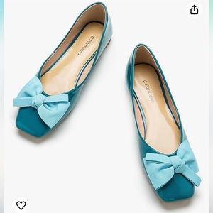 C.Paravano Women's Flats in peacock blue worn once